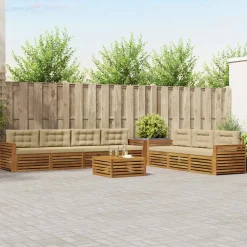 vidaXL Conjuntos De Muebles-Conjunto de sofás de exterior con cojín 8 pcs