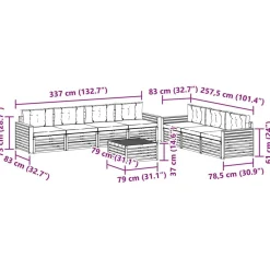 vidaXL Conjuntos De Muebles-Conjunto de sofás de exterior con cojín 8 pcs
