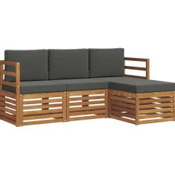 vidaXL Conjuntos De Muebles-Conjunto de sofás de exterior 4 pcs