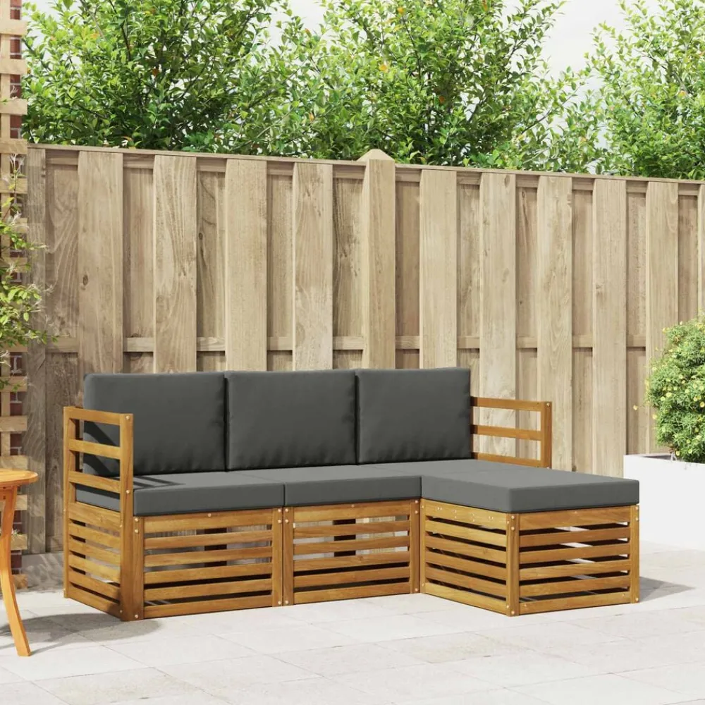 vidaXL Conjuntos De Muebles-Conjunto de sofás de exterior 4 pcs