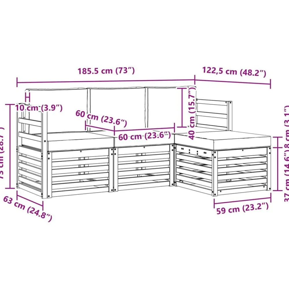 vidaXL Conjuntos De Muebles-Conjunto de sofás de exterior 4 pcs