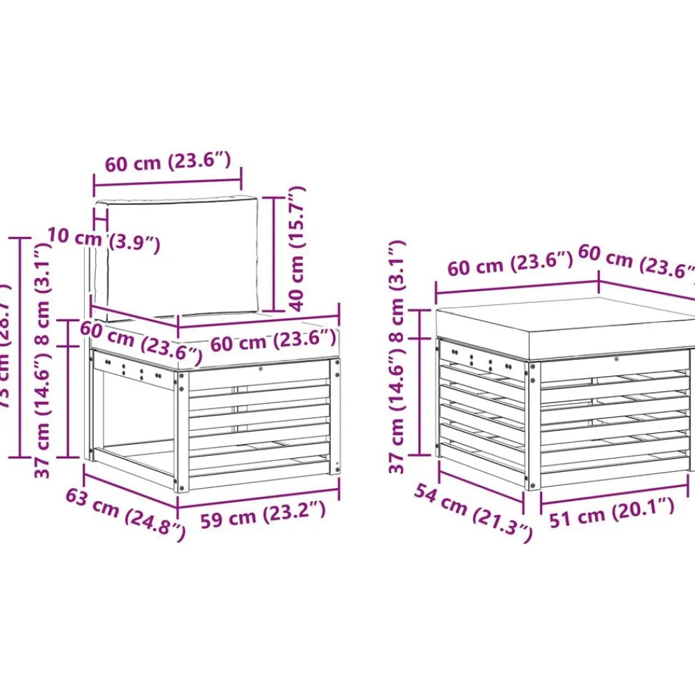 vidaXL Conjuntos De Muebles-Conjunto de sofás de exterior 4 pcs