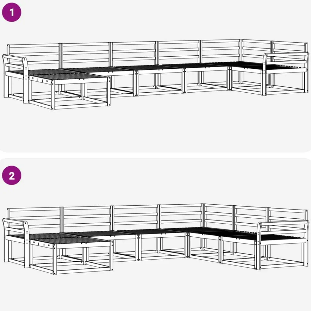 vidaXL Conjuntos De Muebles-Conjunto de sofás de exterior 7 pcs