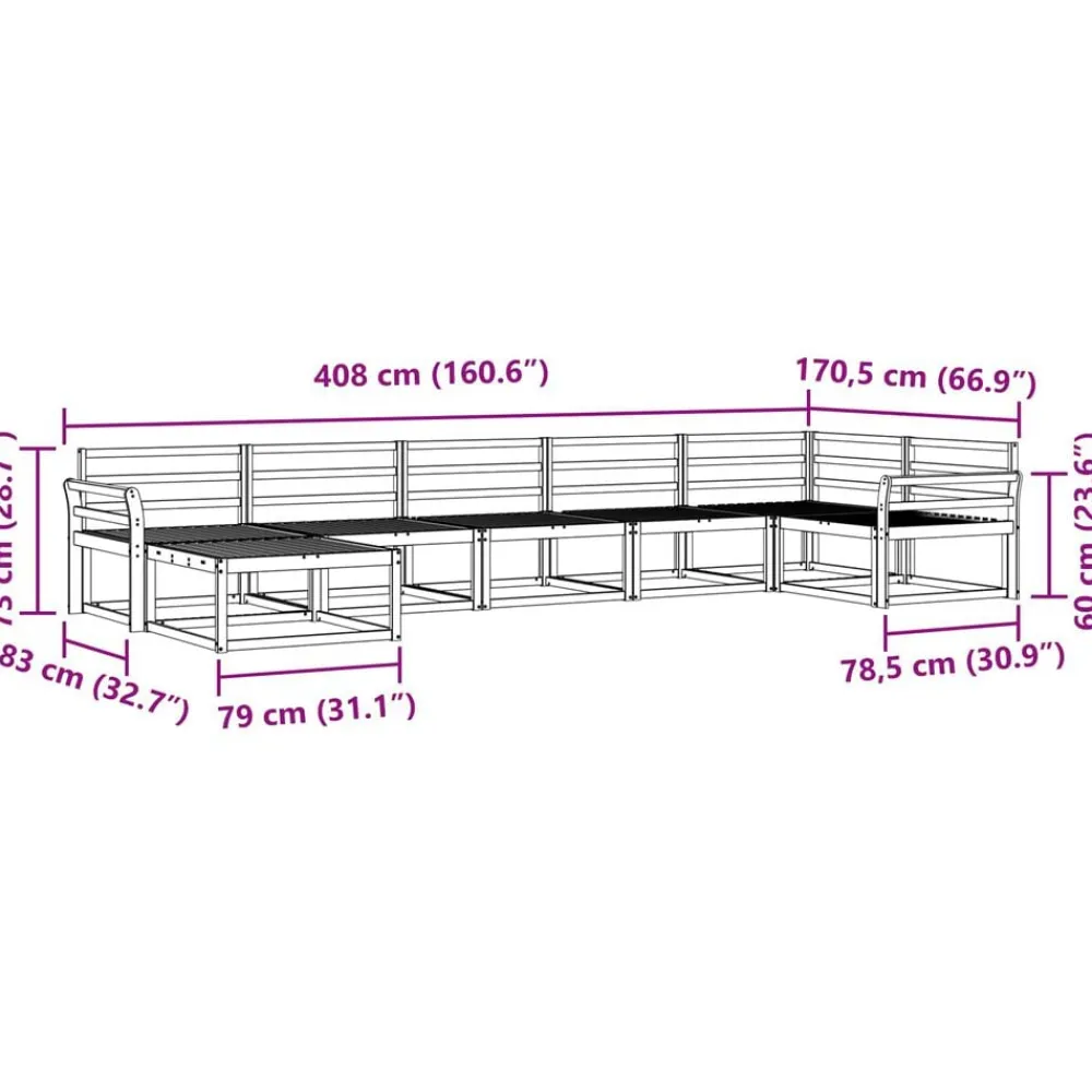 vidaXL Conjuntos De Muebles-Conjunto de sofás de exterior 7 pcs