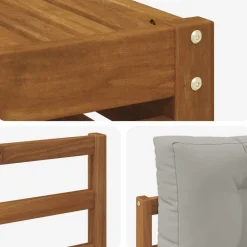 vidaXL Conjuntos De Muebles-Conjunto de sofás de exterior 8 pcs Gris Natural y Claro