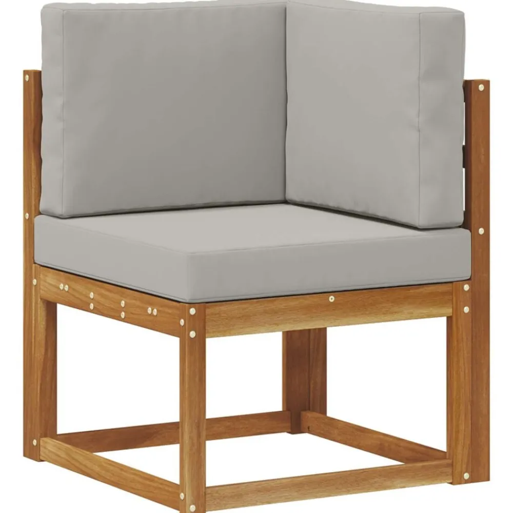 vidaXL Conjunto de sofás de exterior 11 pcs Gris Natural y Claro Gris claro y natural Discount