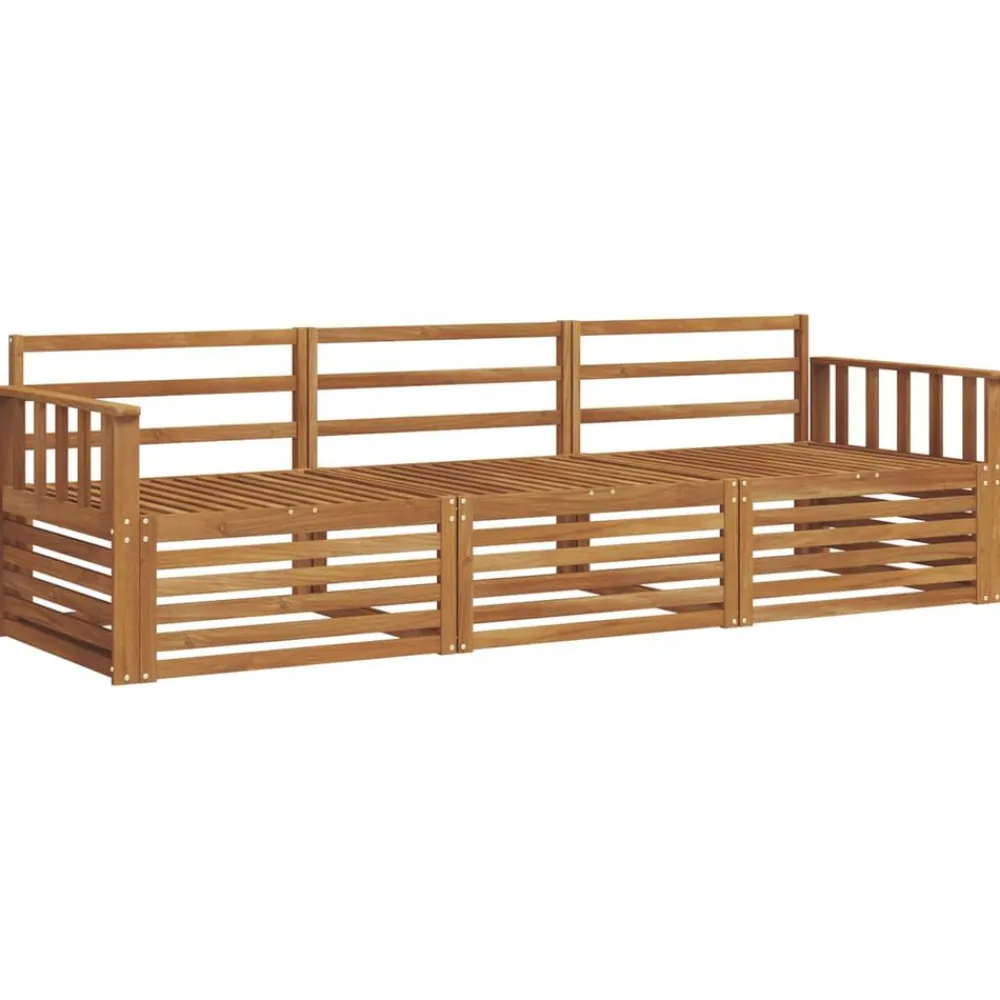 vidaXL Conjunto de sofás de exterior 3 pcs Natural Hot