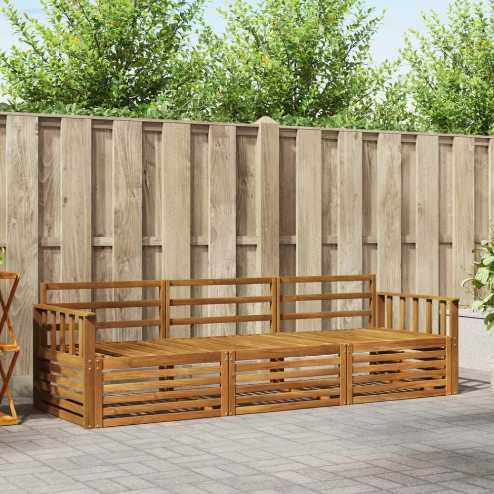 vidaXL Conjunto de sofás de exterior 3 pcs Natural Hot