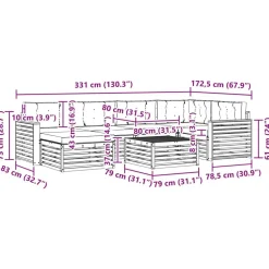 vidaXL Conjunto de sofás de exterior con cojín 7 pcs Natural y beige Discount