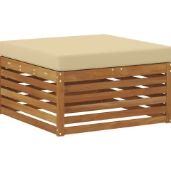 vidaXL Conjunto de sofás de exterior con cojín 7 pcs Natural y beige Discount