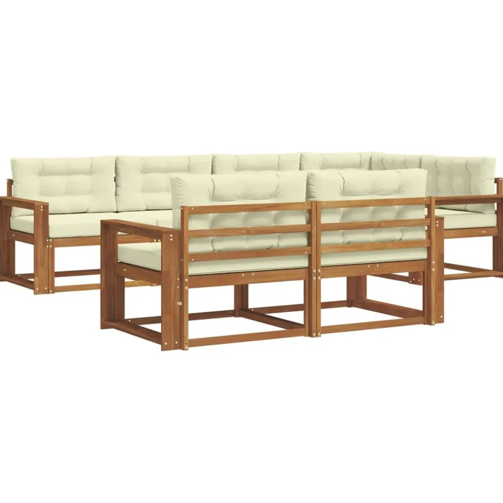 vidaXL Conjuntos De Muebles-Conjunto de sofás de exterior con cojín 7 pcs