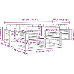 vidaXL Conjuntos De Muebles-Conjunto de sofás de exterior con cojín 7 pcs