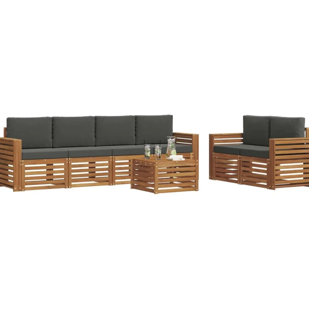 vidaXL Conjuntos De Muebles-Conjunto de sofás de exterior 7 pcs