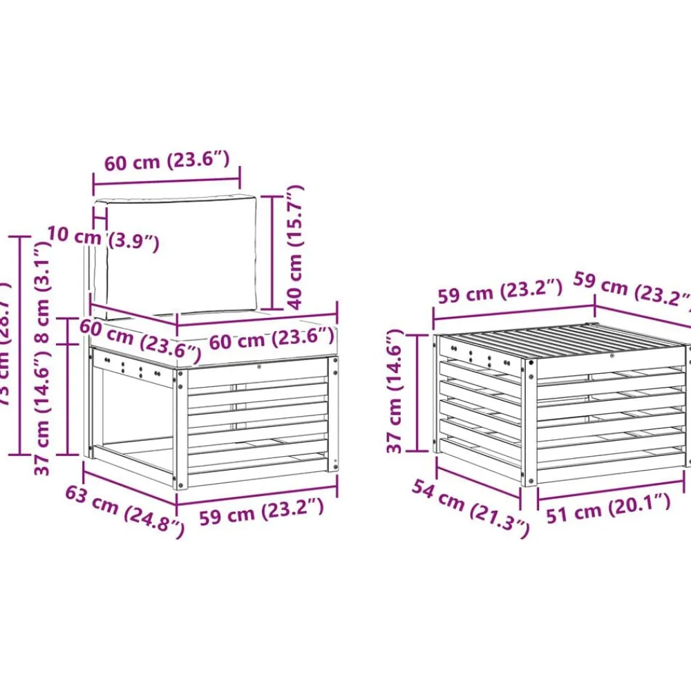 vidaXL Conjuntos De Muebles-Conjunto de sofás de exterior 7 pcs