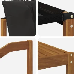 vidaXL Conjunto de sofás de exterior con cojín 6 pcs Natural y negro Clearance