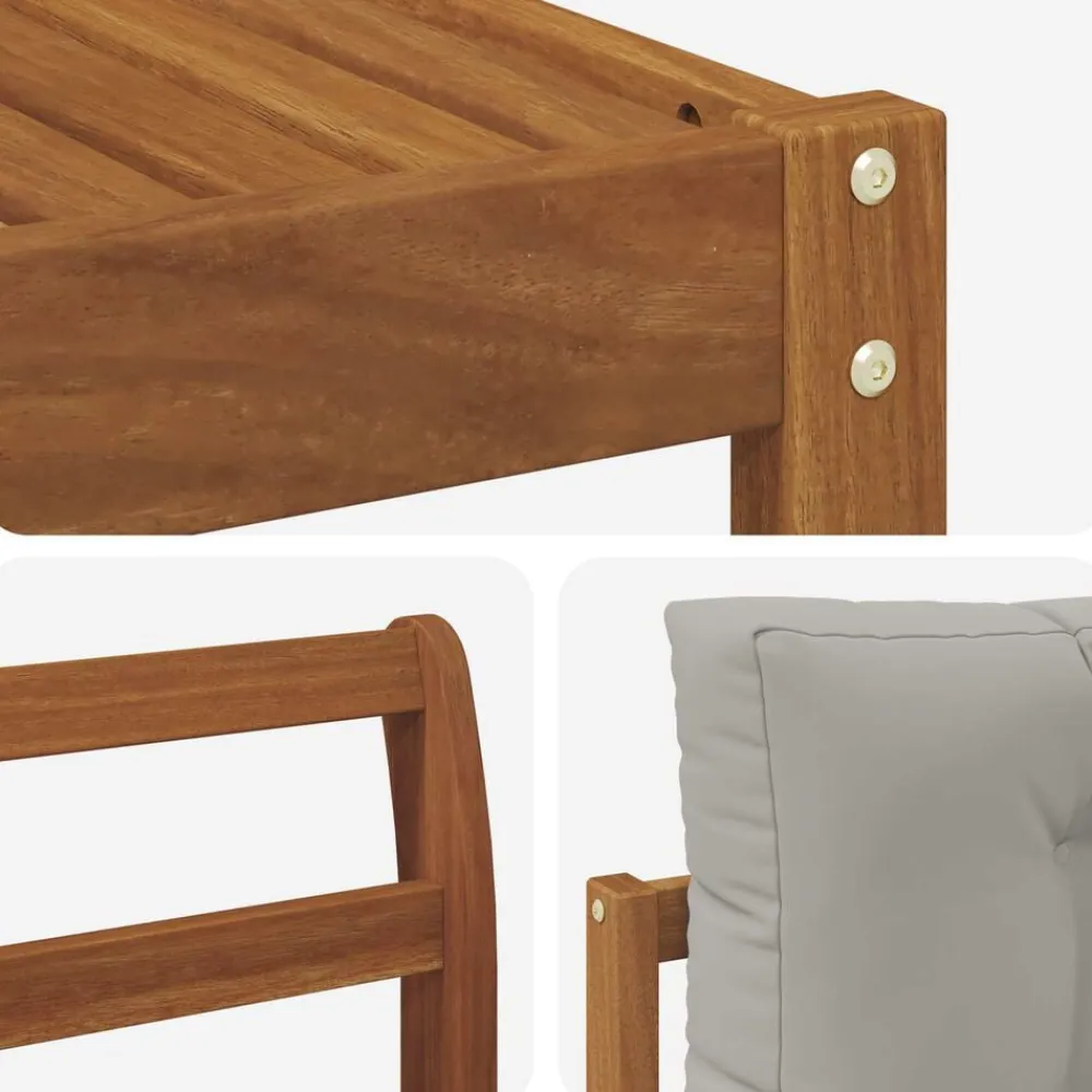 vidaXL Conjuntos De Muebles-Conjunto de sofás de exterior 7 pcs Gris Natural y Claro
