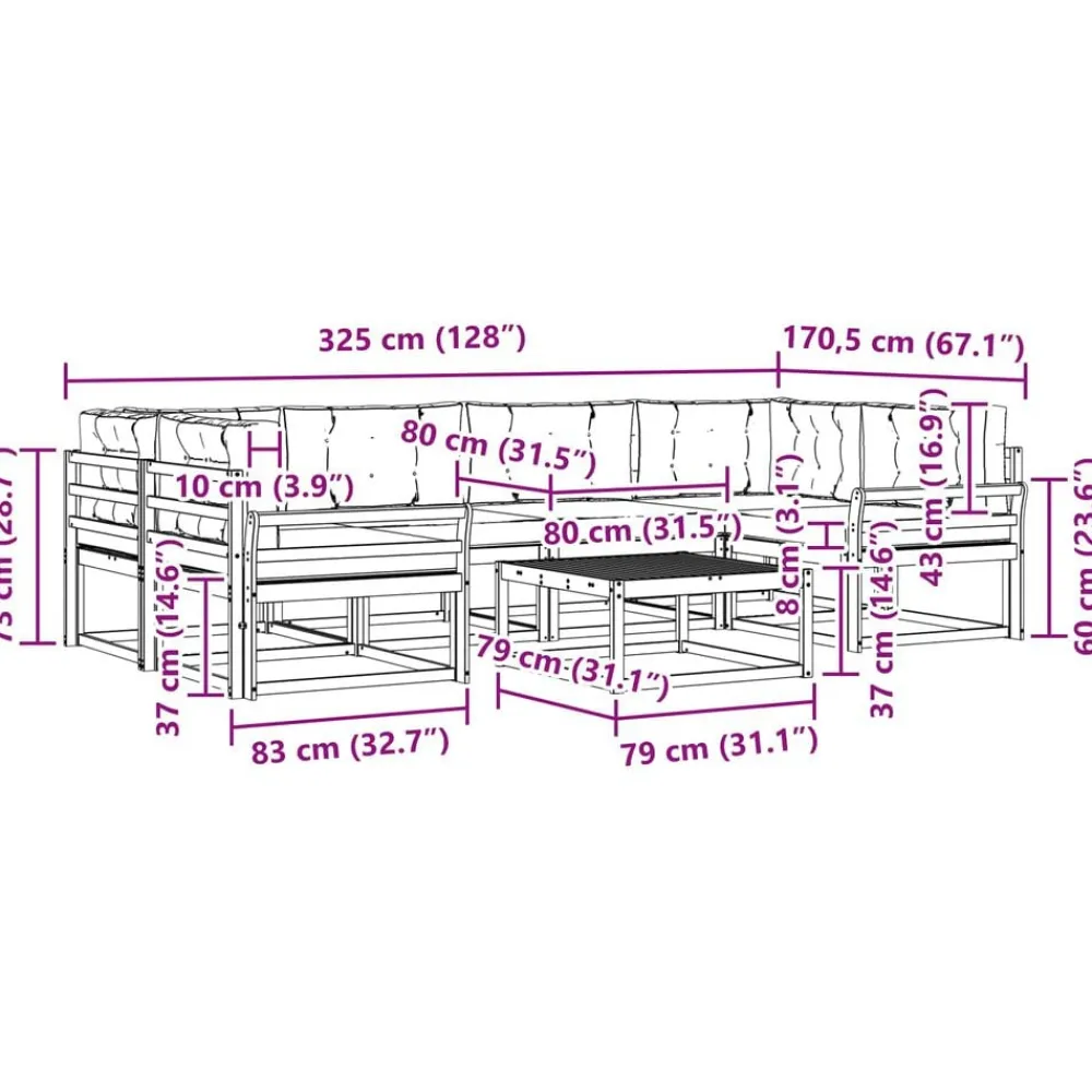 vidaXL Conjuntos De Muebles-Conjunto de sofás de exterior 7 pcs Gris Natural y Claro
