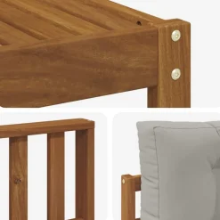 vidaXL Conjuntos De Muebles-Conjunto de sofás de exterior 7 pcs Gris Natural y Claro