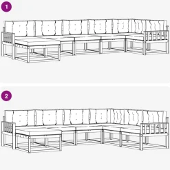 vidaXL Conjuntos De Muebles-Conjunto de sofás de exterior 7 pcs Gris Natural y Claro