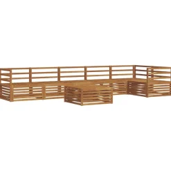 vidaXL Conjunto de sofás de exterior 7 pcs Natural Outlet