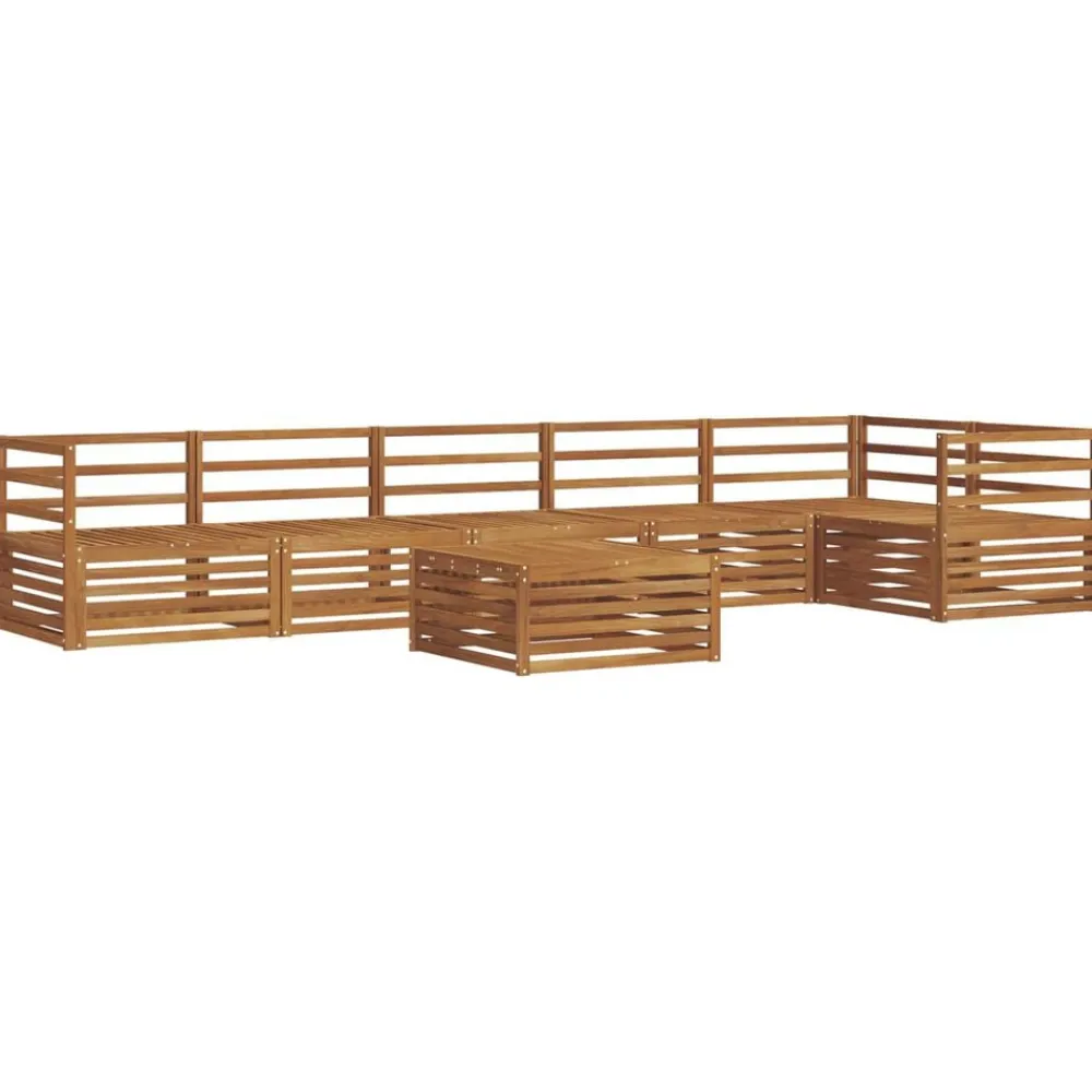 vidaXL Conjunto de sofás de exterior 7 pcs Natural Outlet