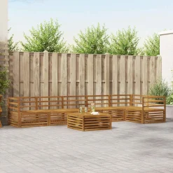 vidaXL Conjunto de sofás de exterior 7 pcs Natural Outlet