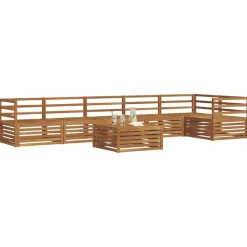vidaXL Conjunto de sofás de exterior 7 pcs Natural Outlet