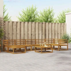 vidaXL Conjunto de sofás de exterior 8 pcs Natural Discount