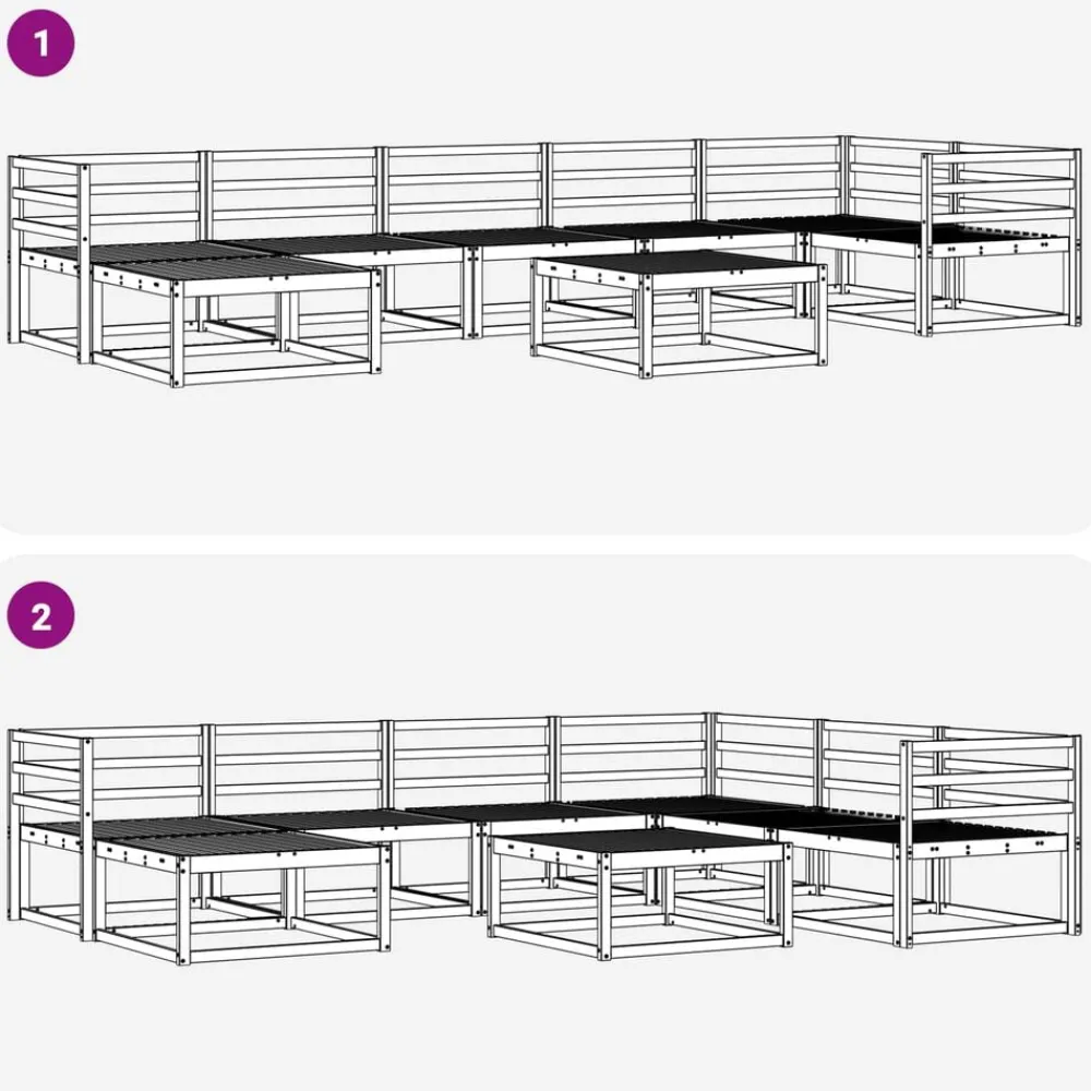 vidaXL Conjunto de sofás de exterior 8 pcs Natural Discount