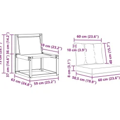 vidaXL Conjuntos De Muebles-Conjunto de sofás de exterior 3 pcs Gris Natural y Claro