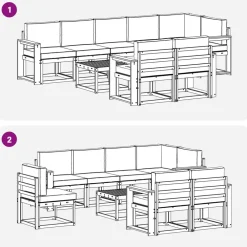 vidaXL Conjunto de sofás de exterior 9 pcs Natural y antracita Hot
