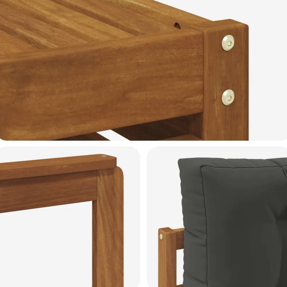 vidaXL Conjunto de sofás de exterior 9 pcs Natural y antracita Best
