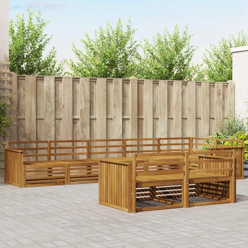 vidaXL Conjunto de sofás de exterior 8 pcs Natural Online