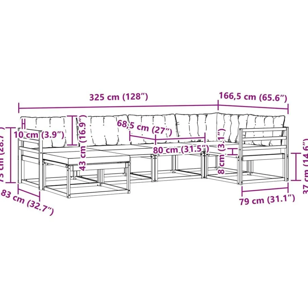 vidaXL Conjuntos De Muebles-Conjunto de sofás de exterior con cojín 6 pcs