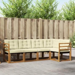 vidaXL Conjuntos De Muebles-Conjunto de sofás de exterior con cojín 5 pcs