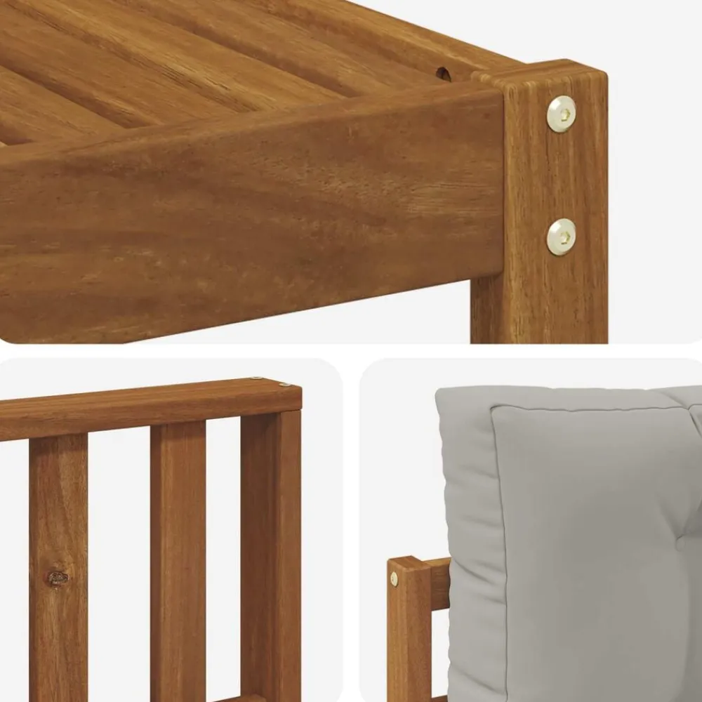 vidaXL Conjuntos De Muebles-Conjunto de sofás de exterior 6 pcs Gris Natural y Claro