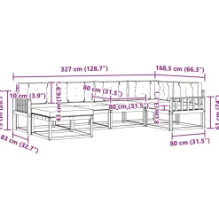 vidaXL Conjuntos De Muebles-Conjunto de sofás de exterior 6 pcs Gris Natural y Claro