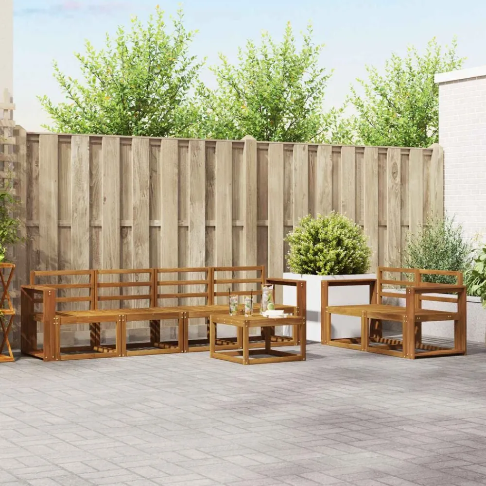 vidaXL Conjuntos De Muebles-Conjunto de sofás de exterior 7 pcs