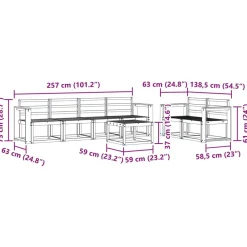 vidaXL Conjuntos De Muebles-Conjunto de sofás de exterior 7 pcs