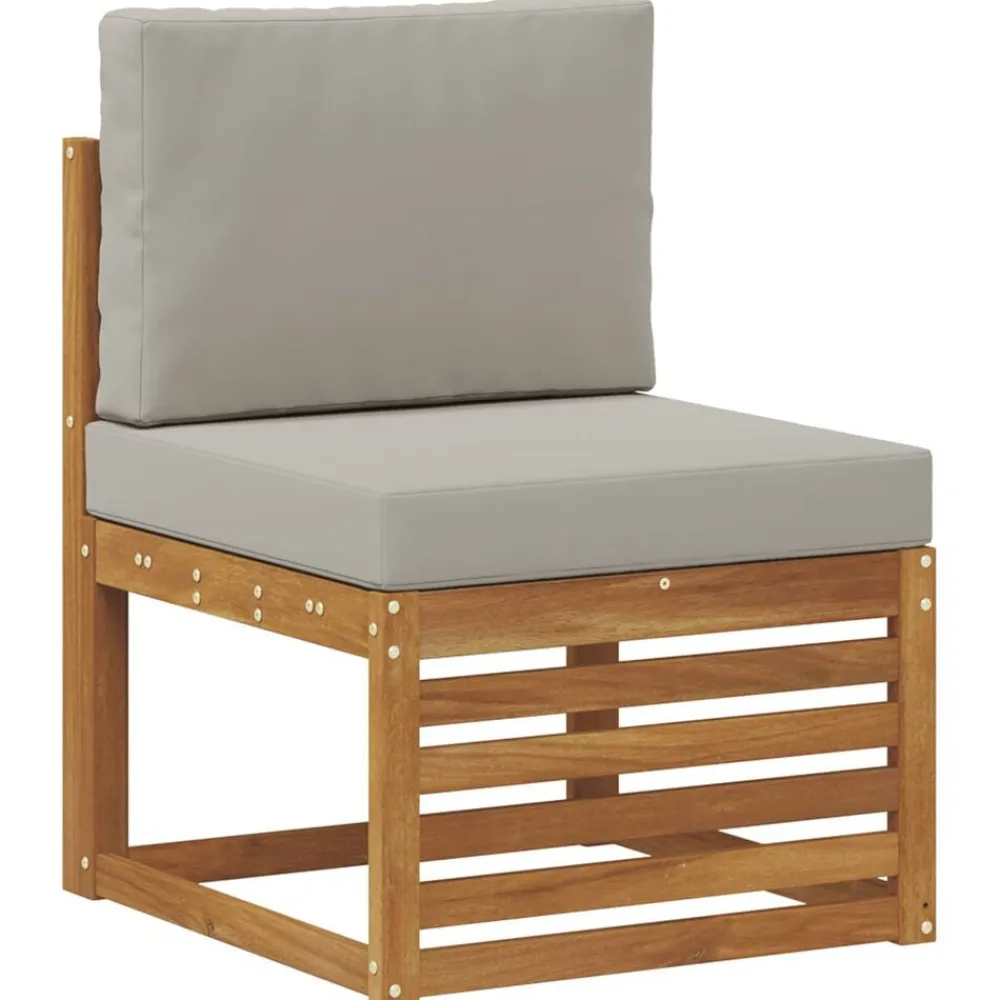 vidaXL Conjunto de sofás de exterior 4 pcs Gris Natural y Claro Gris claro y natural Clearance