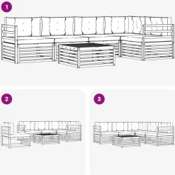 vidaXL Conjuntos De Muebles-Conjunto de sofás de exterior con cojín 6 pcs