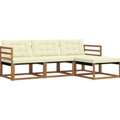 vidaXL Conjuntos De Muebles-Conjunto de sofás de exterior con cojín 4 pcs