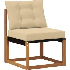 vidaXL Conjunto de sofás de exterior con cojín 11 pcs Natural y beige Outlet
