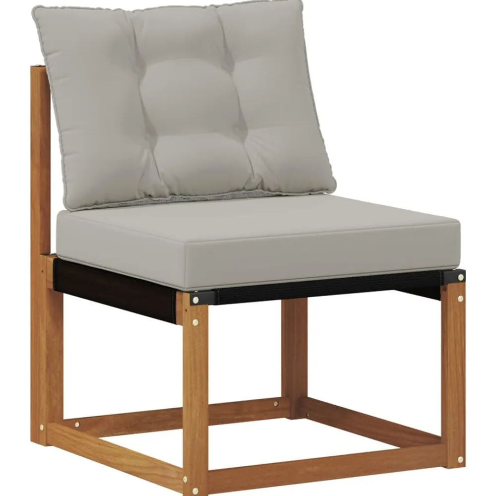 vidaXL Conjuntos De Muebles-Conjunto de sofás de exterior 9 pcs Gris Natural y Claro