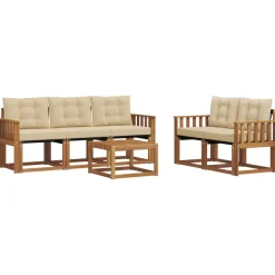 vidaXL Conjuntos De Muebles-Conjunto de sofás de exterior con cojín 6 pcs