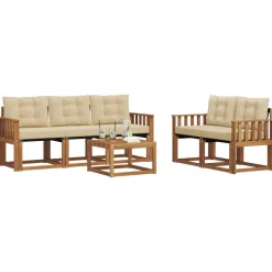 vidaXL Conjuntos De Muebles-Conjunto de sofás de exterior con cojín 6 pcs