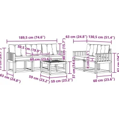 vidaXL Conjuntos De Muebles-Conjunto de sofás de exterior con cojín 6 pcs