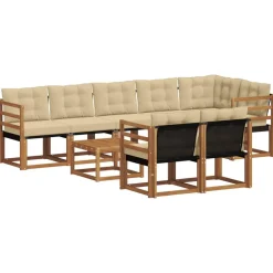 vidaXL Conjuntos De Muebles-Conjunto de sofás de exterior con cojín 9 pcs