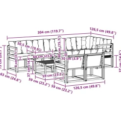 vidaXL Conjuntos De Muebles-Conjunto de sofás de exterior con cojín 9 pcs