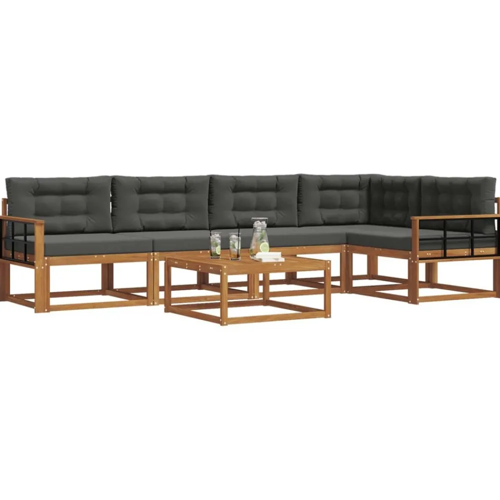 vidaXL Conjuntos De Muebles-Conjunto de sofás de exterior 6 pcs